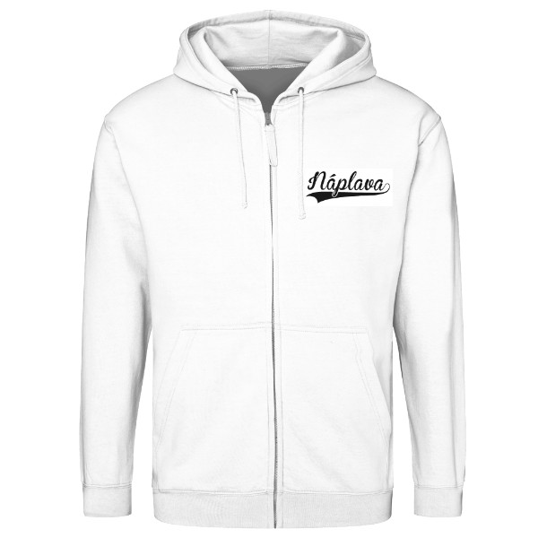 Mikina na zip unisex s potiskem Mikina bílá Náplava